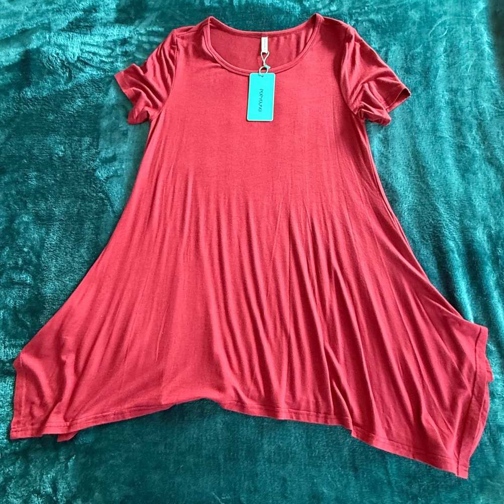Chic Red Women's Tunic Top